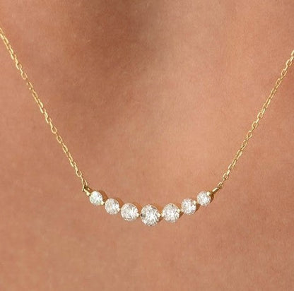 Collana con Zaffiro Bianco Taglio Rotondo in Oro