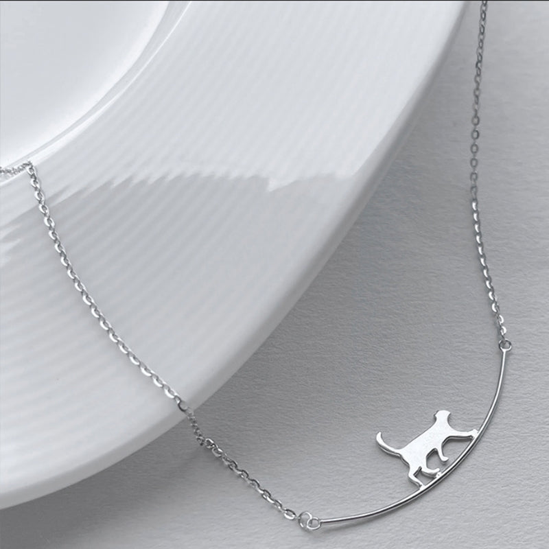 Collana Gatto Arrampicatore in Argento