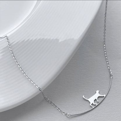 Collana Gatto Arrampicatore in Argento