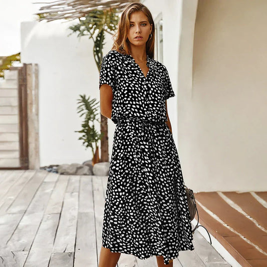 Florienne™ - Vestito camicetta vintage con legaccio in vita