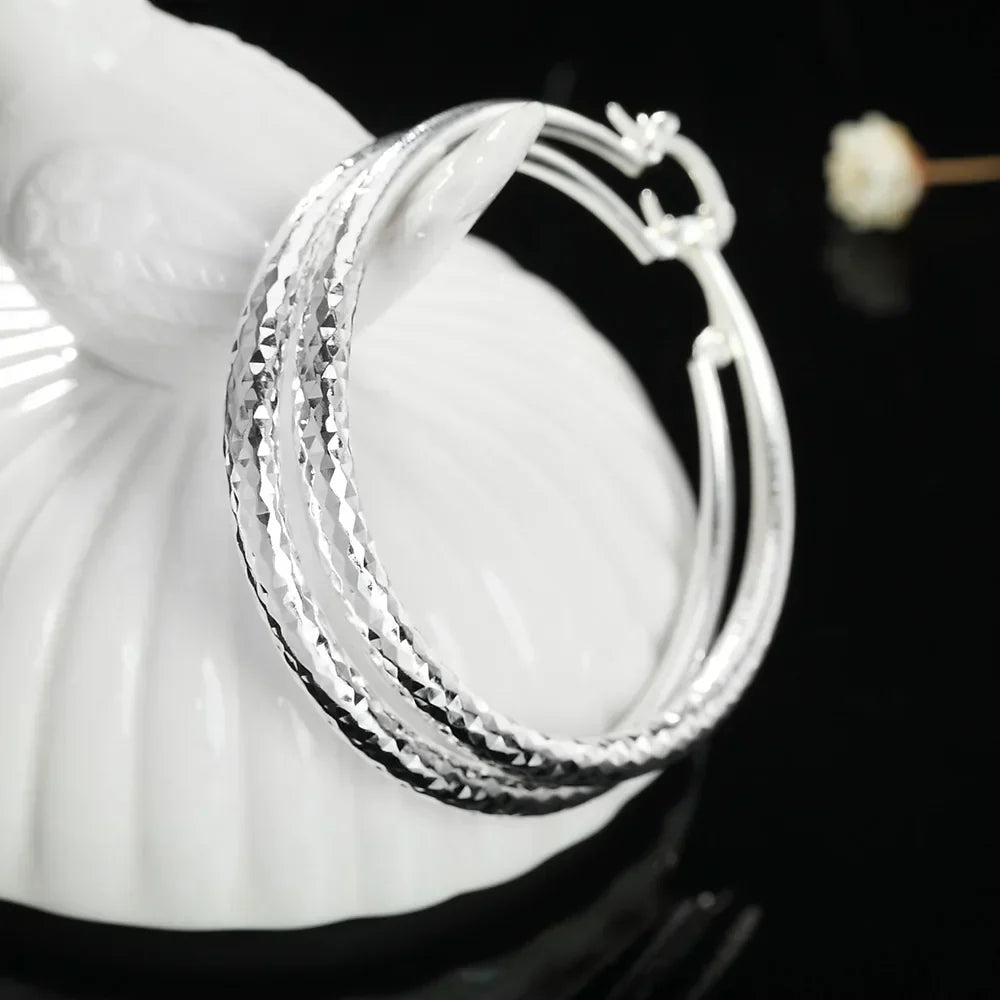 Orecchini a cerchio in argento sterling