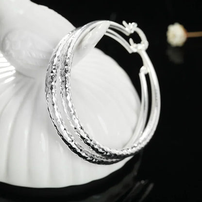 Orecchini a cerchio in argento sterling