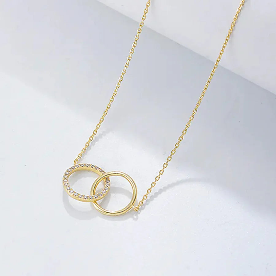 Collana con Zircone Cubico Cerchio Rotondo