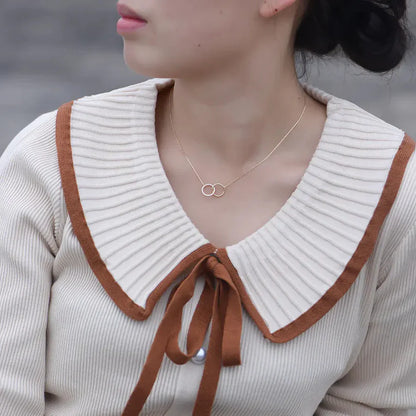 Collana con Zircone Cubico Cerchio Rotondo