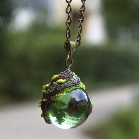 Collana vetro verde naturale