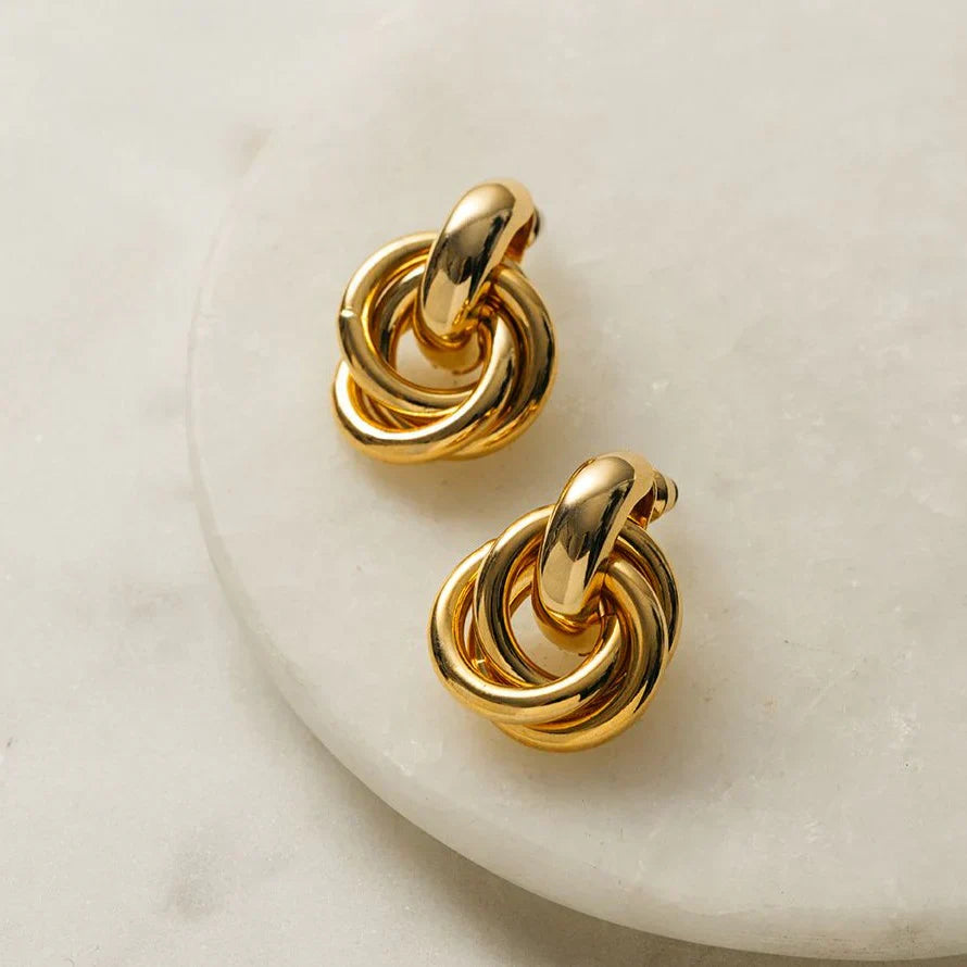 Orecchini Statement Interlocking | Oro bianco
