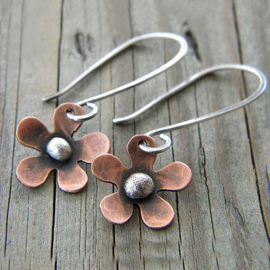 Orecchini vintage fiore in argento