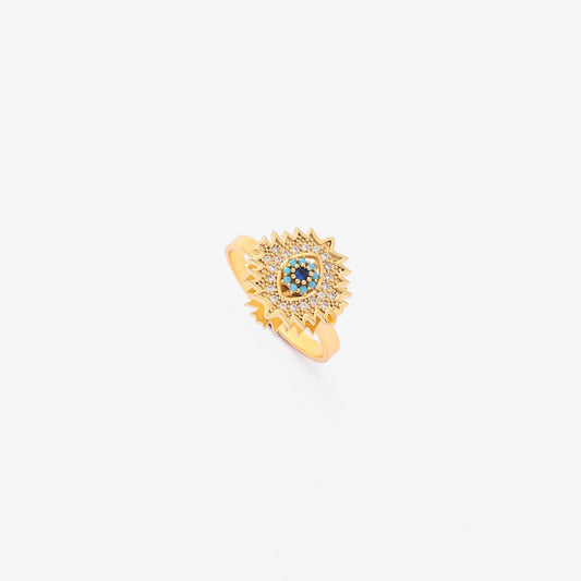 Anello girevole raggio di sole di zaffiro | Oro