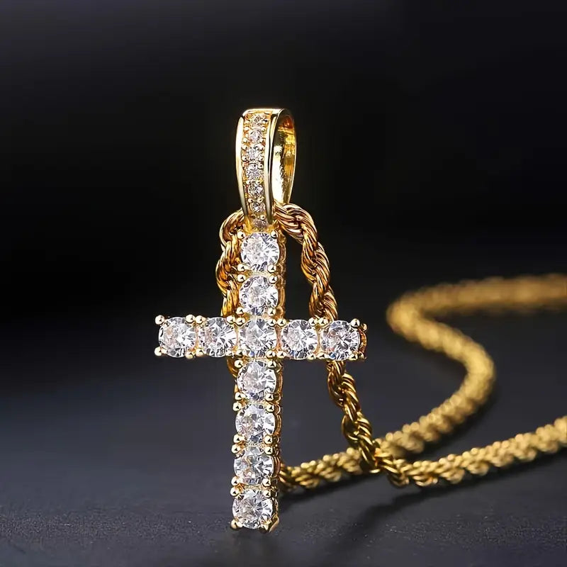 Collana con Ciondolo Croce Iced Chics Hip Hop