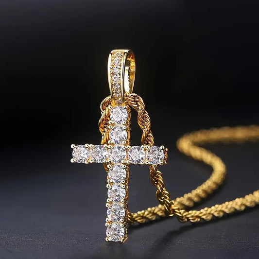 Collana con Ciondolo Croce Iced Chics Hip Hop