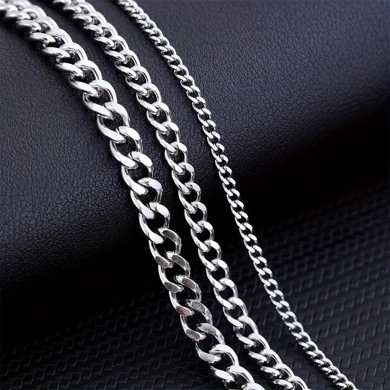 Collana a Catena Cubana Minimalista da Uomo
