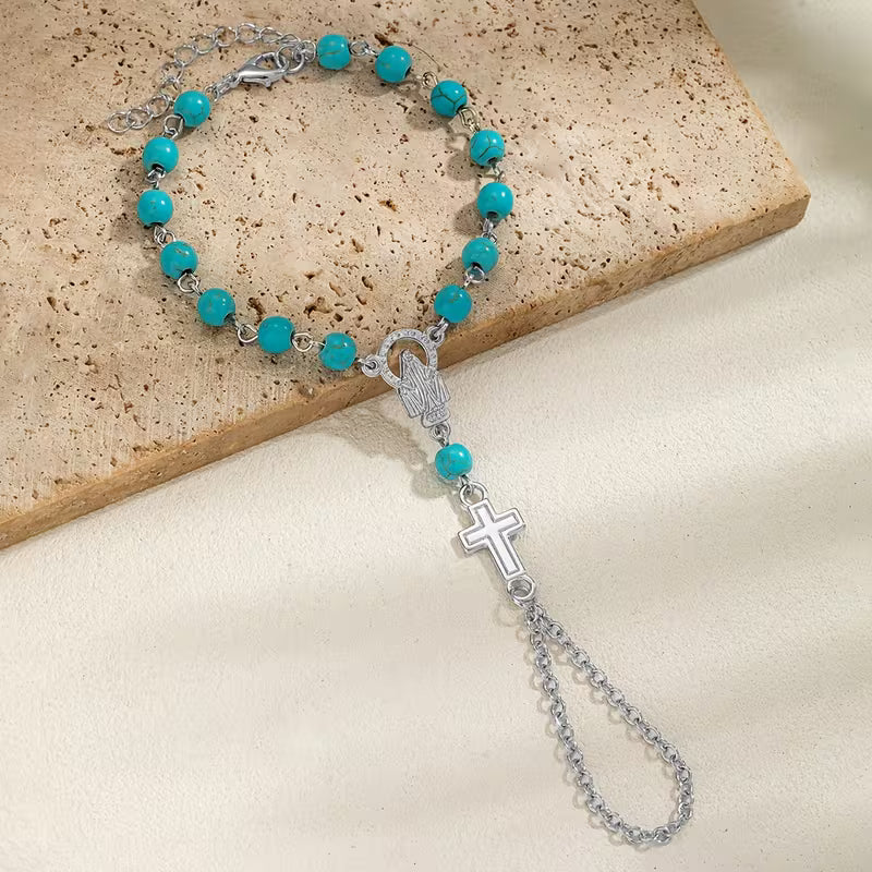 Bracciale rosario croce gotico