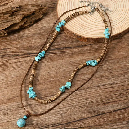 Collana Lussuosa da Uomo con Perline Occhio di Tigre e Turchese