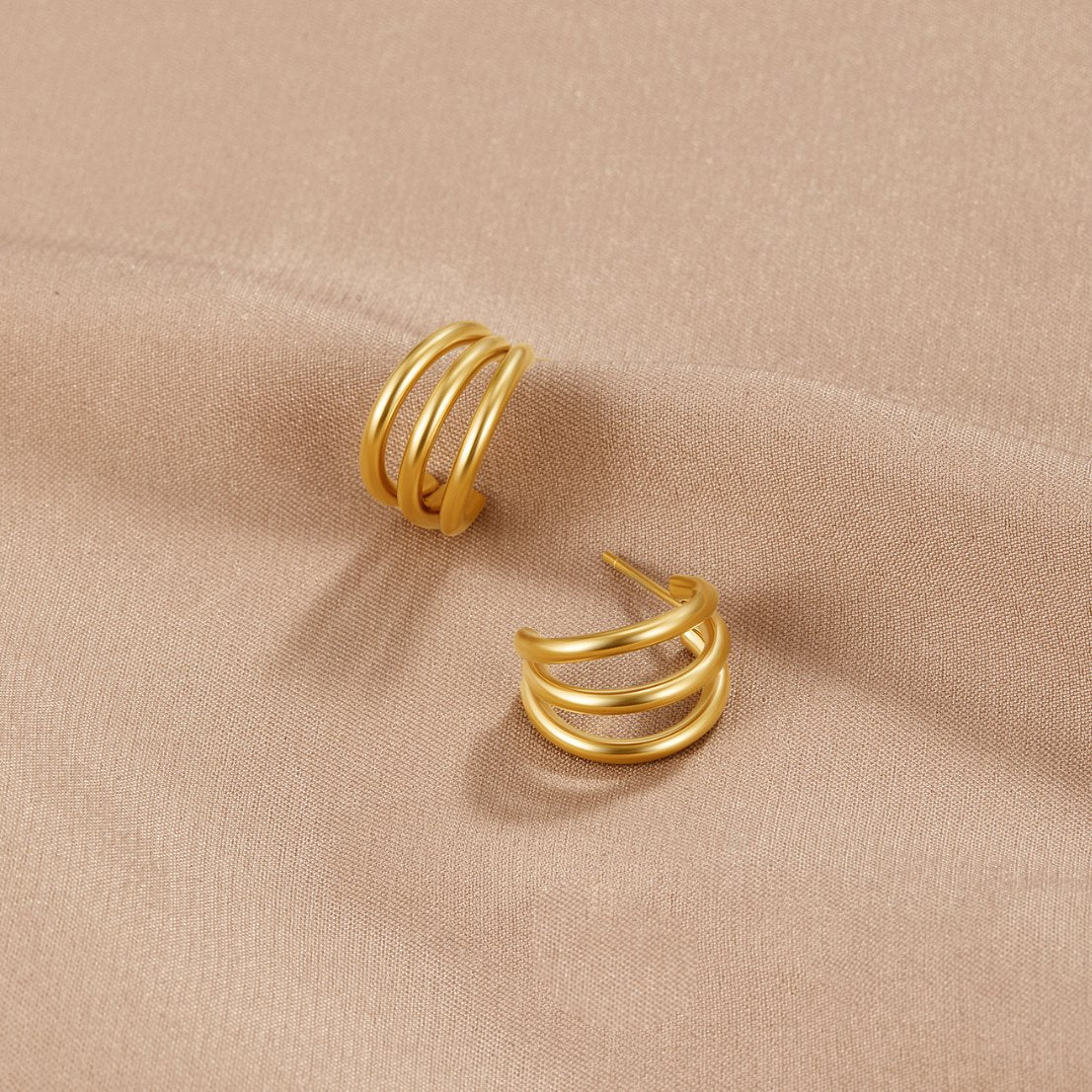 Orecchini tripli oro Ana