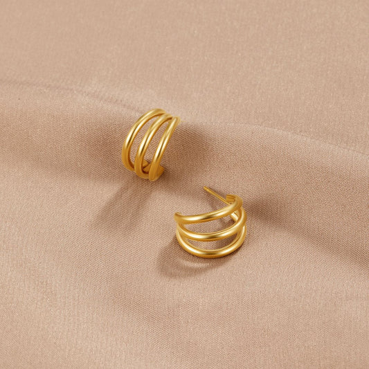 Orecchini tripli oro Ana