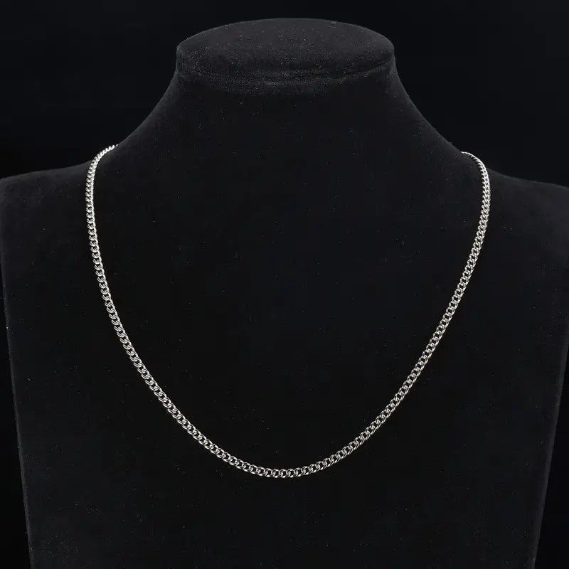 Collana a Catena a Maglie Cubane in Acciaio Inossidabile 3mm – Elegante e Ipoallergenica