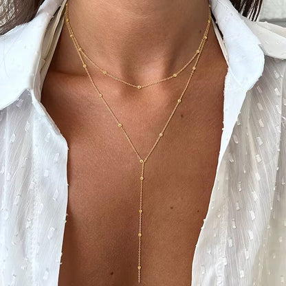 Collana a doppio strato con perle di riso