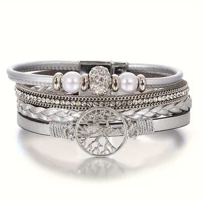 Elegante bracciale multistrato Albero della Vita