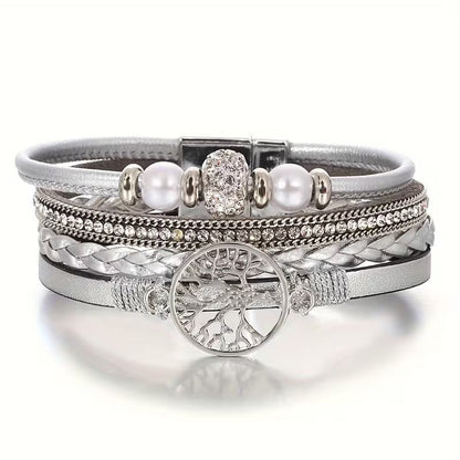 Elegante bracciale multistrato Albero della Vita