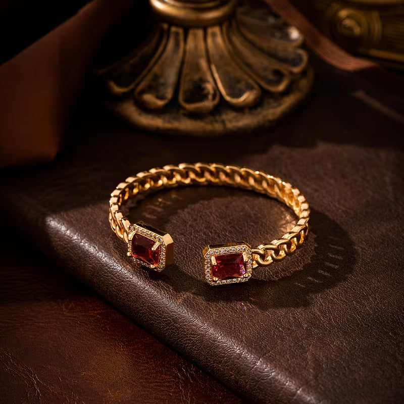 Bracciale aperto rubino Veloria | Oro