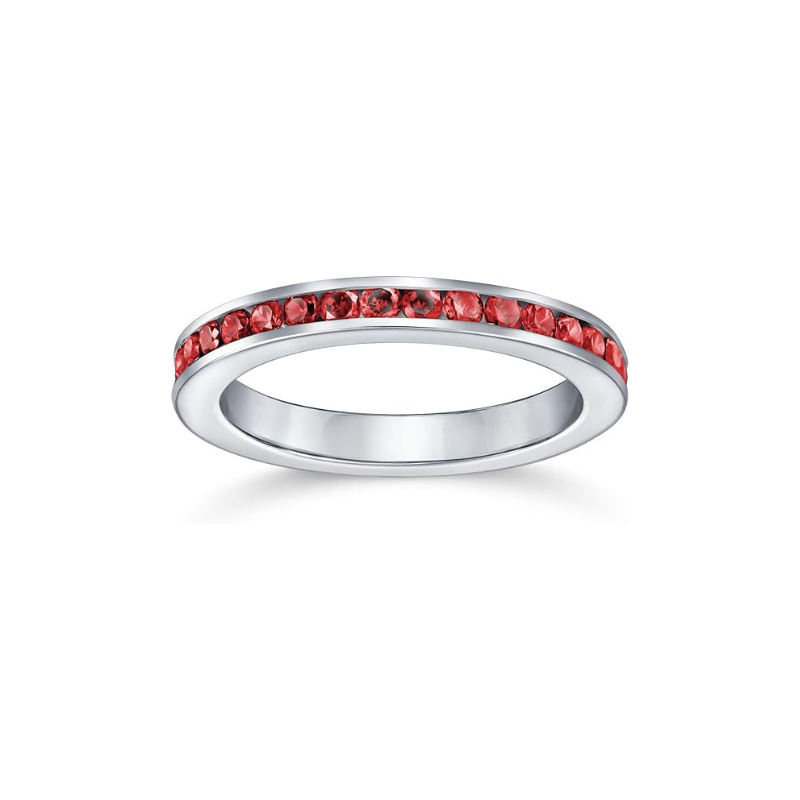 Anello banda eternità rubino | Oro bianco