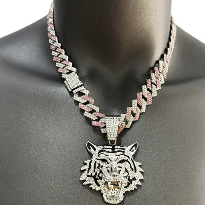 Collana da Uomo con Ciondolo Tigre Placcata Oro