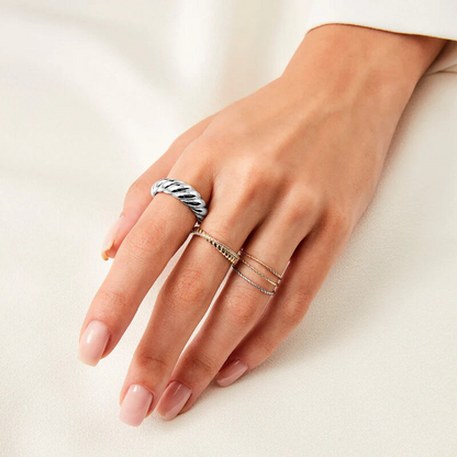 Anello Croissant | Oro bianco