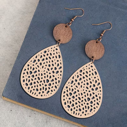 Orecchini in pelle stile vintage traforati
