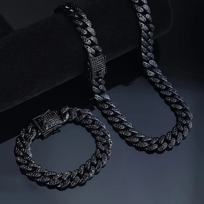 Set Collana & Bracciale a Catena Cubano 2 pezzi – Gioielleria Hip-Hop Unisex