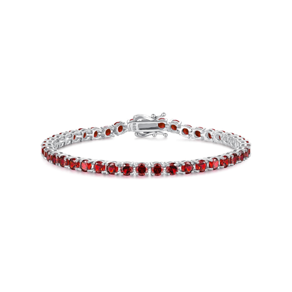 Bracciale tennis rubino | Oro bianco