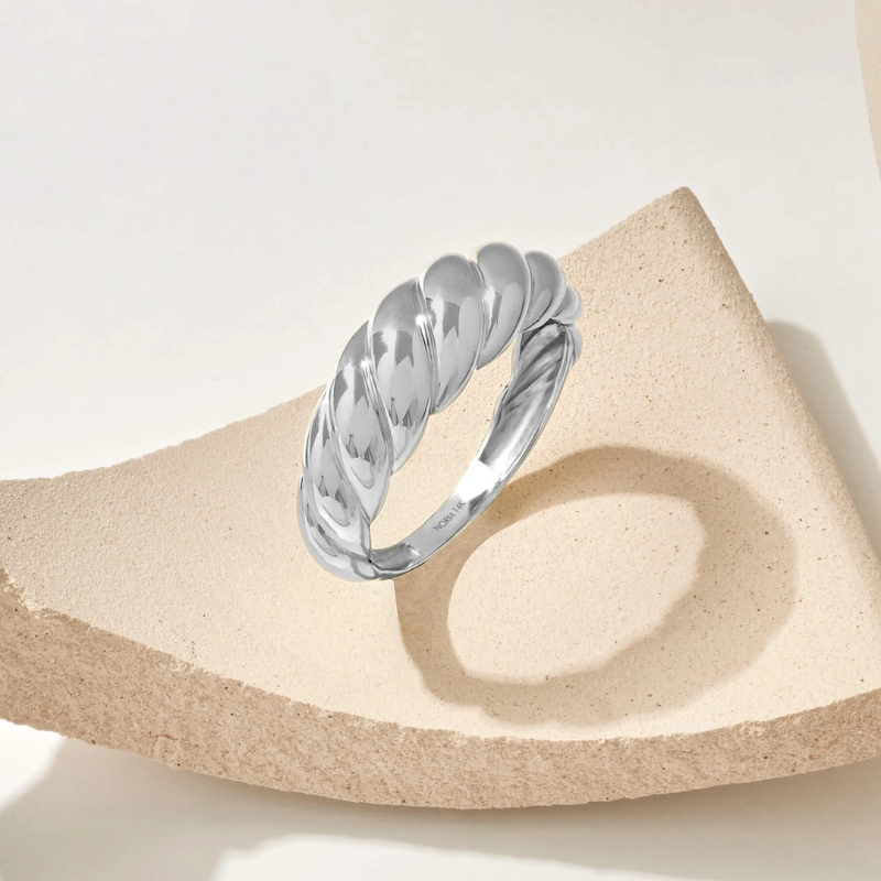Anello Croissant | Oro bianco