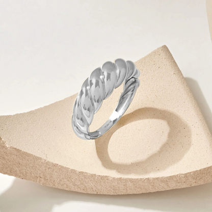 Anello Croissant | Oro bianco