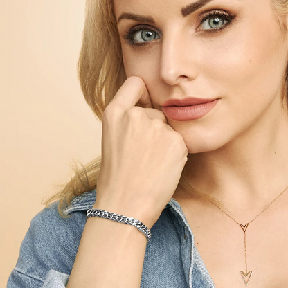 Bracciale Estate Cuban | Oro bianco