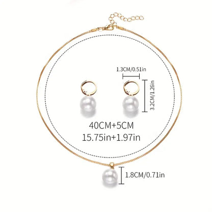 Set di Gioielli con Perle Golden Grace | Dorato