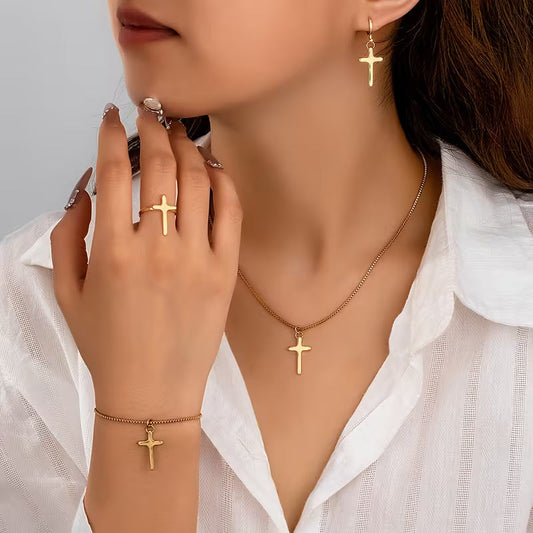 Set di gioielli croce 5 pezzi
