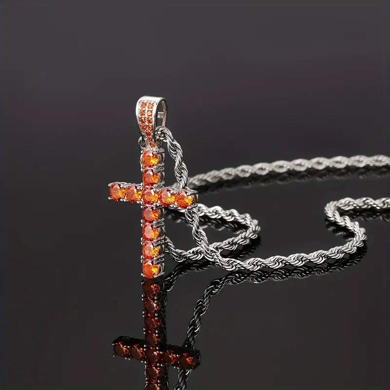 Collana con Ciondolo Croce Iced Chics Hip Hop