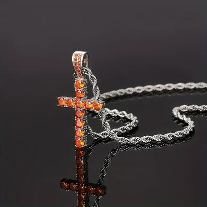 Collana con Ciondolo Croce Iced Chics Hip Hop