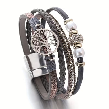 Elegante bracciale multistrato Albero della Vita