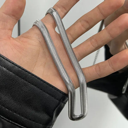 Collana da Uomo Osso di Serpente 6mm in Acciaio Inossidabile