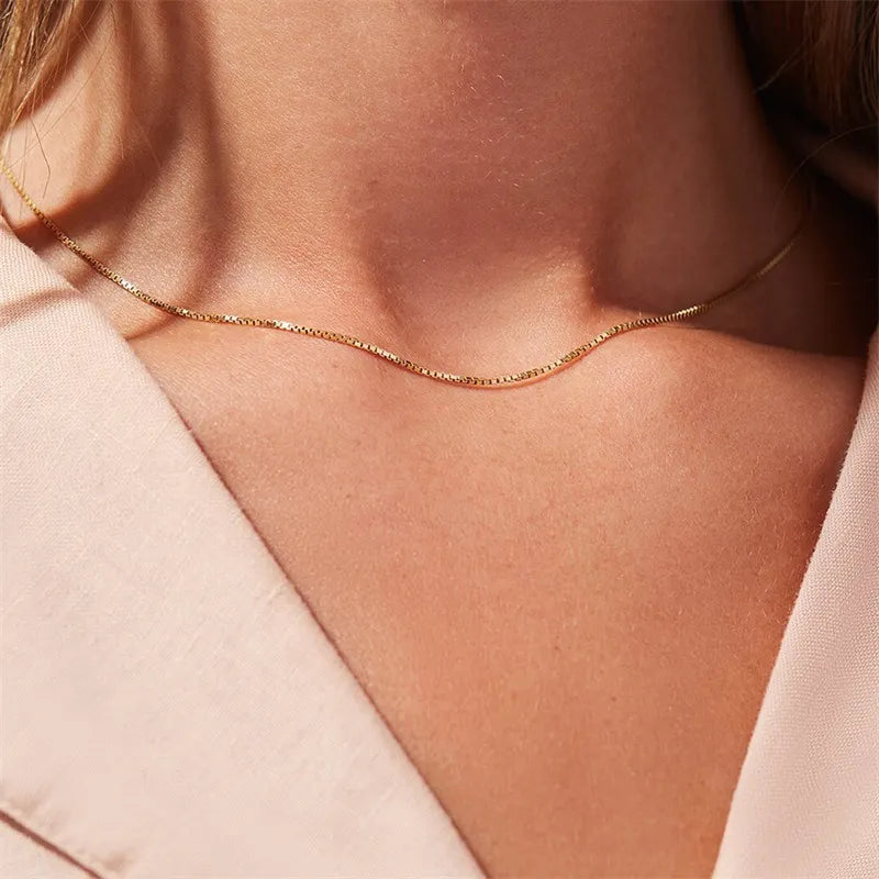 Collana Danica a Catena a Scatola in Oro