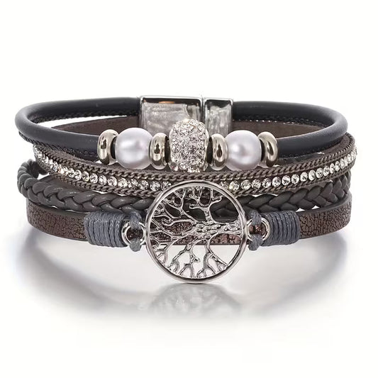 Elegante bracciale multistrato Albero della Vita