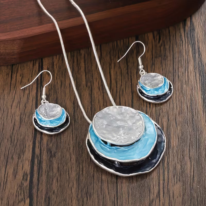 Set collana e orecchini bohémien smaltato