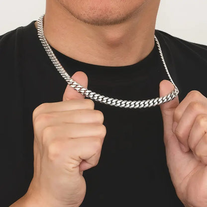 Collana a Catena Cubana Placcata Oro in Acciaio Inossidabile