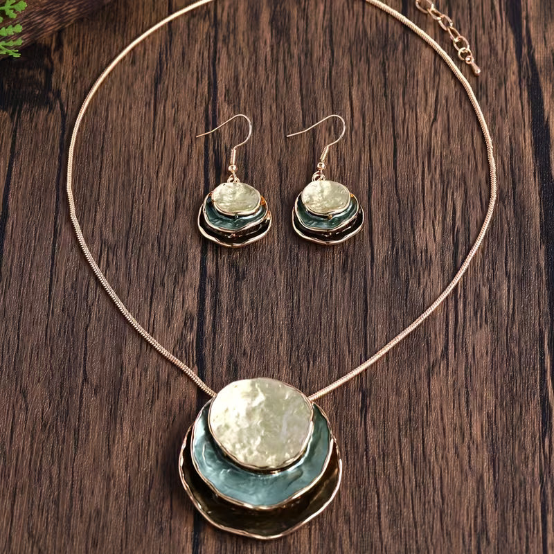 Set collana e orecchini bohémien smaltato