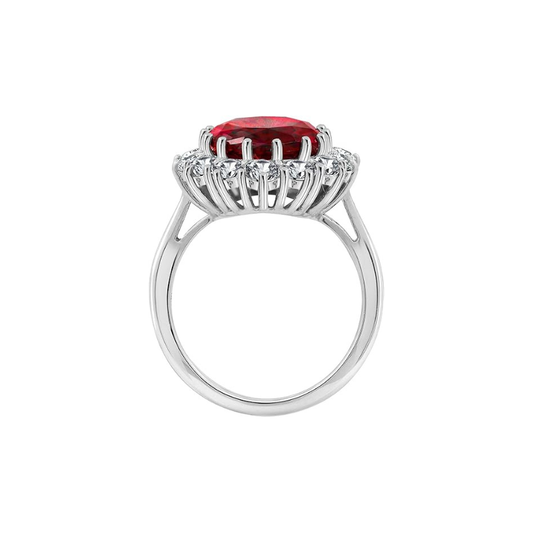 Anello rubino Scarlet Crown | Oro bianco