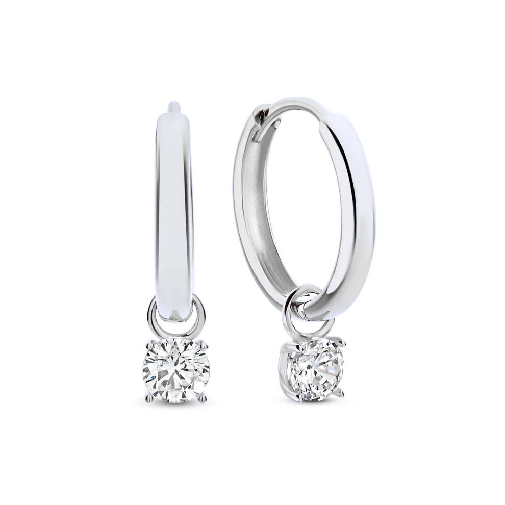 Orecchini tipo chandelier pietra Larmes de Lune | Oro bianco