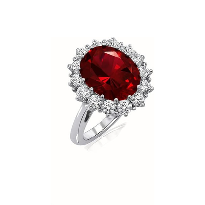Anello rubino Scarlet Crown | Oro bianco