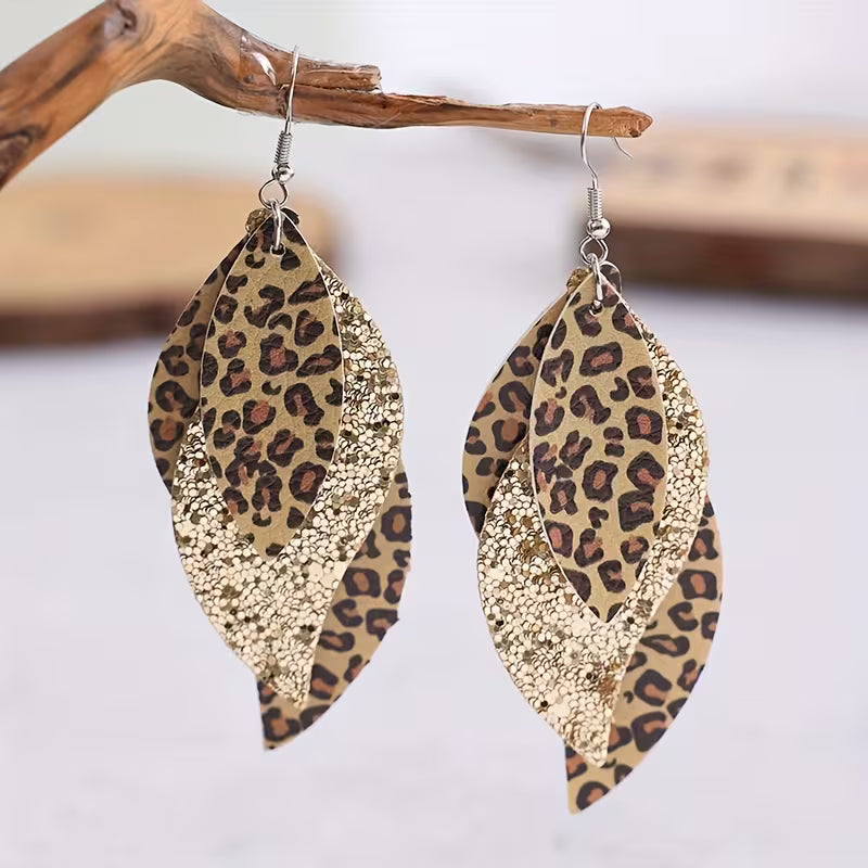 Orecchini vintage stile leopardo