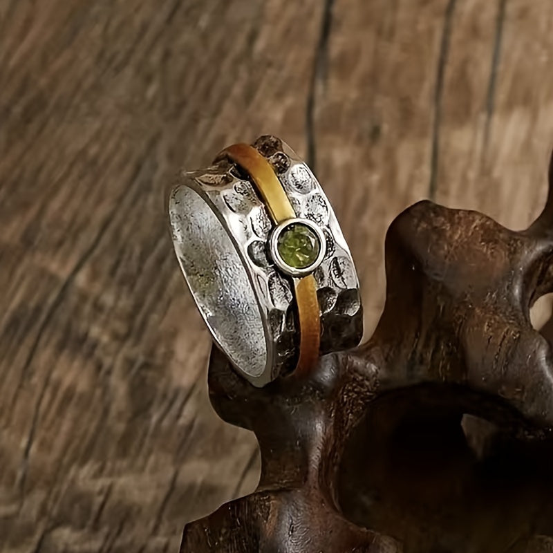 Anello di zirconia verde elegante