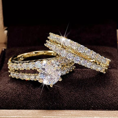 Set 2 fedi nuziali con zircone